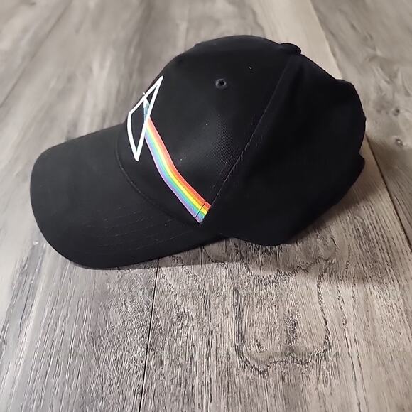 Pink Floyd Dark Side Of The Moon Logo Hat Black Strapback Cap Classic Rock - Picture 2 of 4